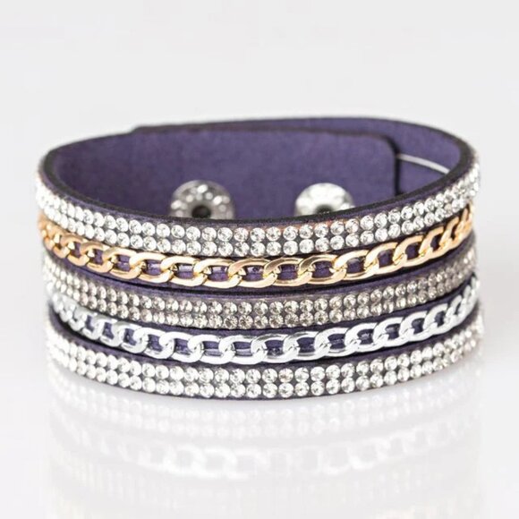 Paparazzi Jewelry Accessories - Fashion Fiend - Blue Bracelet - Vintage - Picture 4 of 4